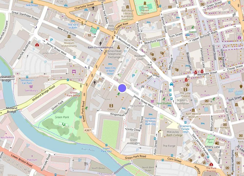 Map: Apex City of Bath Hotel